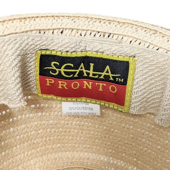 SCALA Straw Woven Fedora One Size Fits Most - Picture 4 of 7